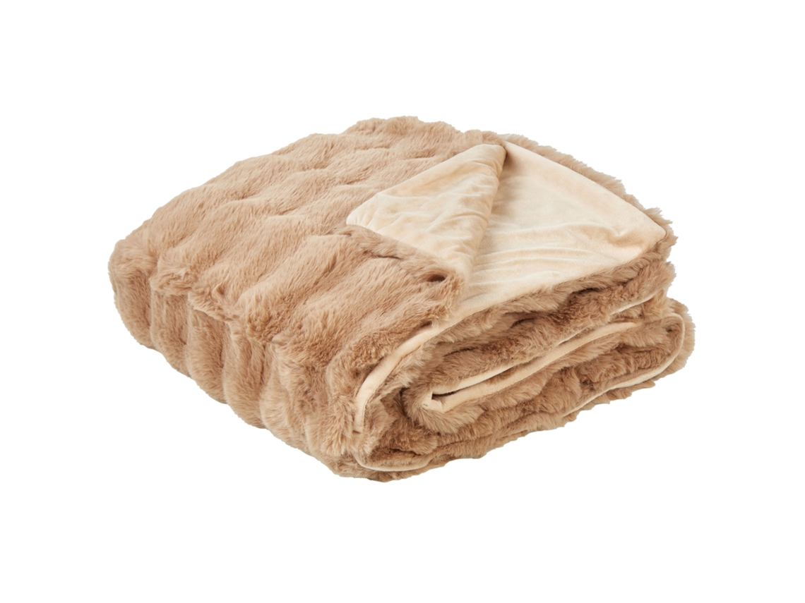 Colcha Peluda De Estilo Moderno Beliani Salka De Pelo Sintético Marrón 150x200x1.5