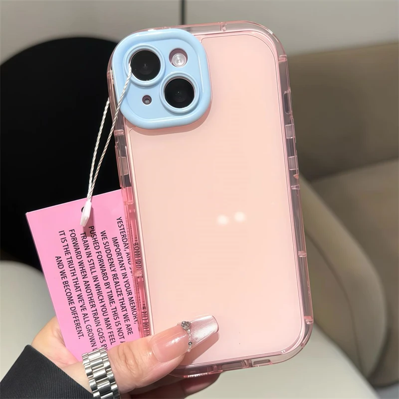 Capa Protetora Para Câmera (iphone 11 Pro Rosa), Material De Silicone Macio, Resistente A Impactos Com Airbag.