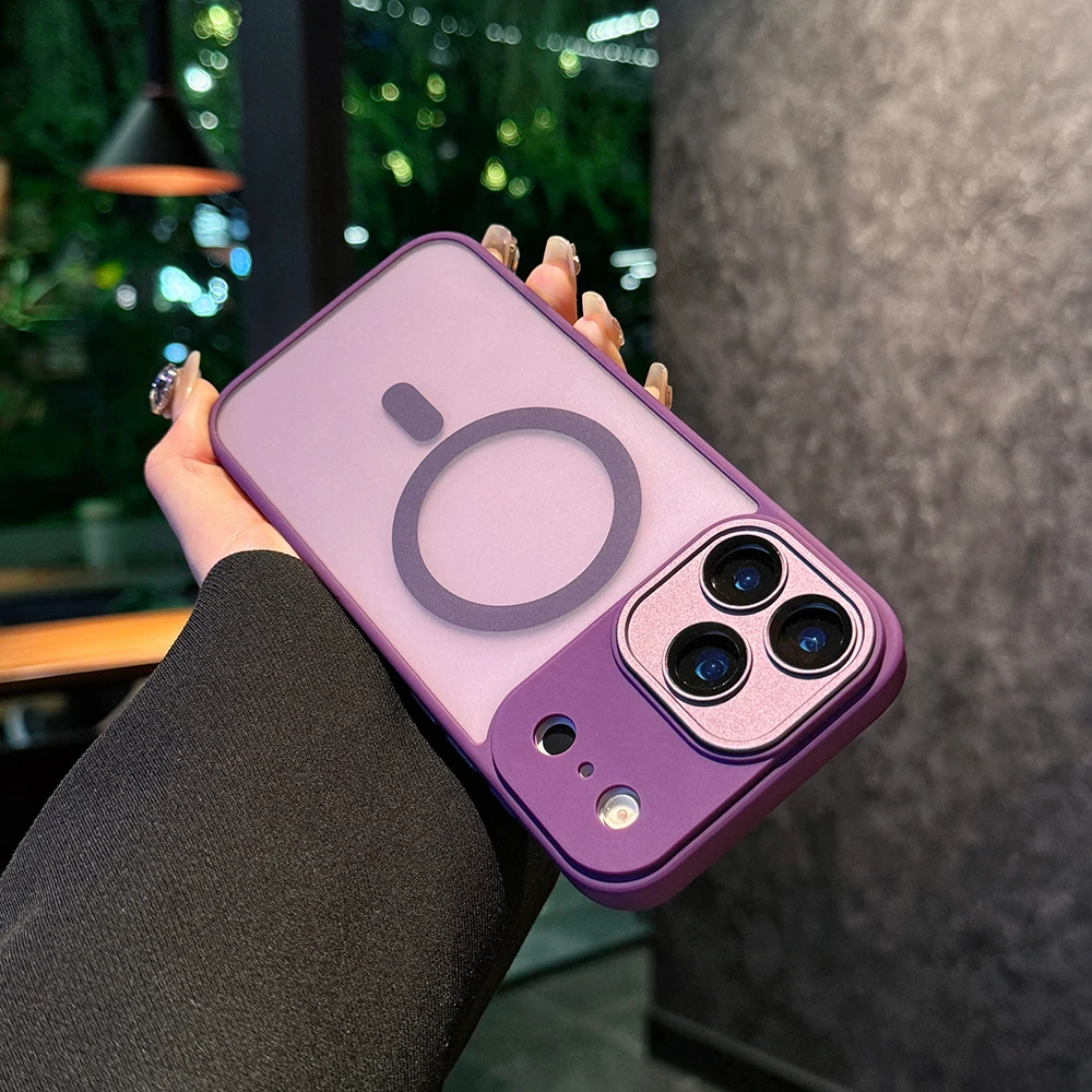 (roxo Escuro, Iphone 16 Pro) Capa De Silicone Fosca Para Celular, Compatível Com Carregamento Sem Fio Magnético, Capa Protetora À Prova De Choque.