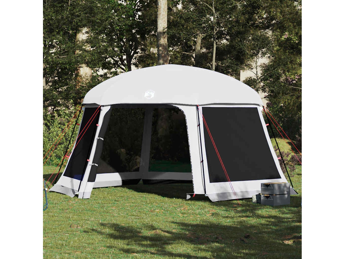 Vidaxl Tenda Para Piscina C/ Mosca Amovível E Paredes De Rede Cinzento