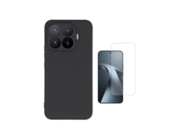 Kit Vidro Clearglass Capa Silicone Líquido Phonecare Para Xiaomi 17t 5g - Preto