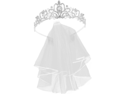 Kit De Coroa De Noiva Com Véu De Tule E Tiara Elegante E Ornamentada Em Liga Metálica Resistente
