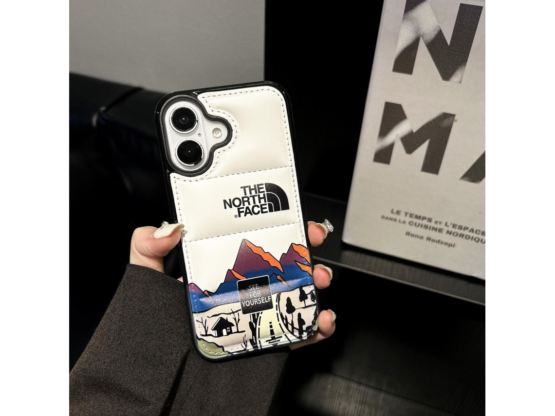 Capa Para Iphone 17 Pro Max, Jaqueta De Plumas Branca Para Montanha Na Neve, Jaqueta De Couro Com Costas Em Plumas Anti-queda