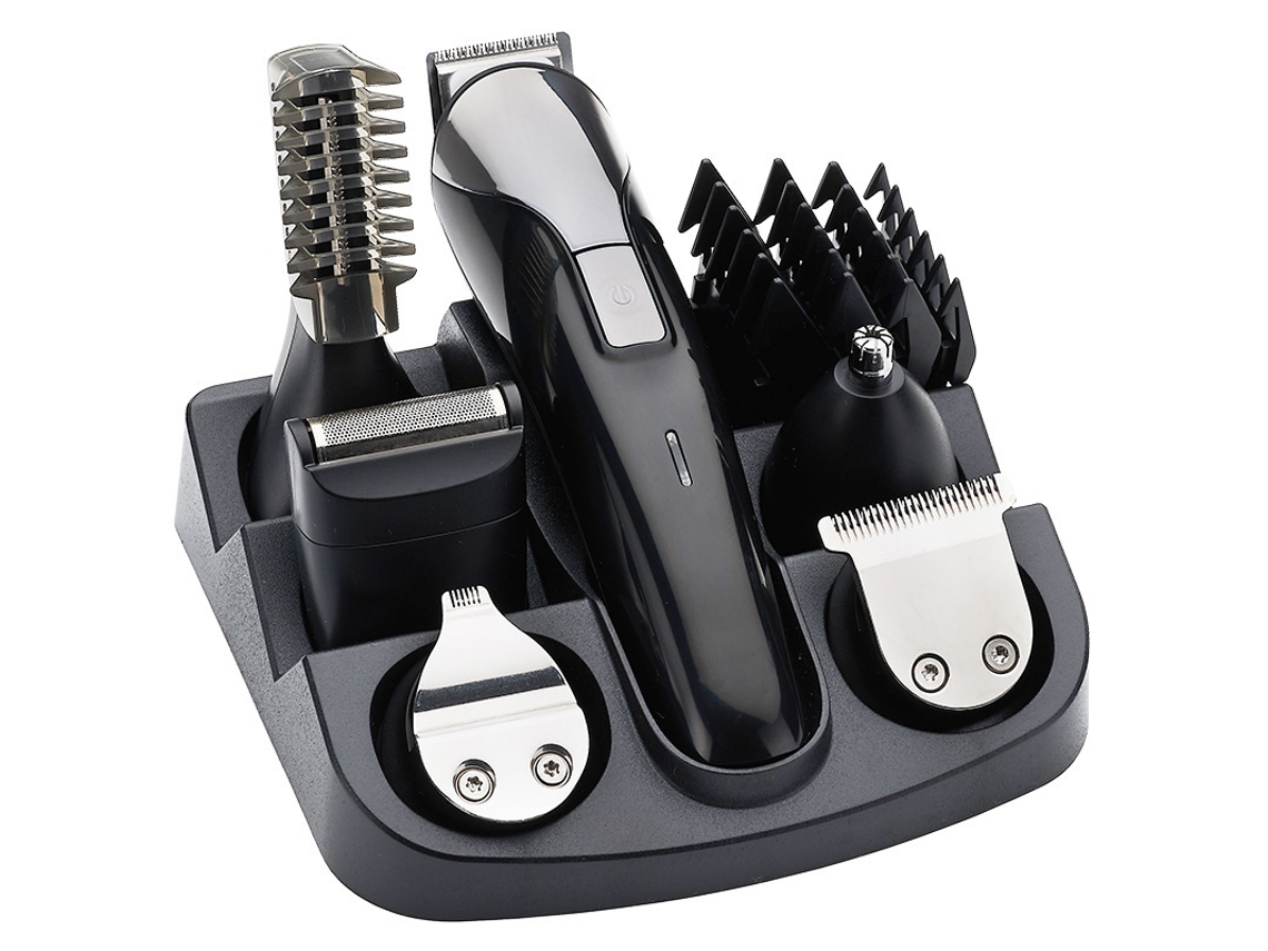 Aparador De Barba E Cabelo 7 Em 1 Com 6 Acessórios - Preto - Eifson
