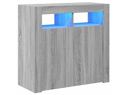 Aparador com luzes LED 80x35x75 cm Cinzento Sonoma MAISON EXCLUSIVE