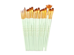 Conjunto de Pincéis de Desenho de 20 Peças Kit Pincel de Artista Pincéis de Vários Meios com Cabelo de Nylon para Artista Acrílico Aquarelle Verde