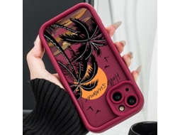 2 Capas Para Iphone 17 511351 Com Estampa De Palmeiras E Coqueiros Ao Pôr Do Sol.