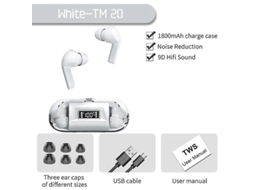 Novos Fones De Ouvido Sem Fio Bluetooth Tm20 Tws Com Tela Led, Cancelamento De Ruído De Toque, Para Música Esportiva Ly Ebike