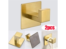 Barra De Toalha Autoadesiva Exclusiva Com Gancho Dourado Para Banheiro Sem Furação, 60 Cm De Parede De Porta Para Cozinha Em Aço Inoxidável Escovado P