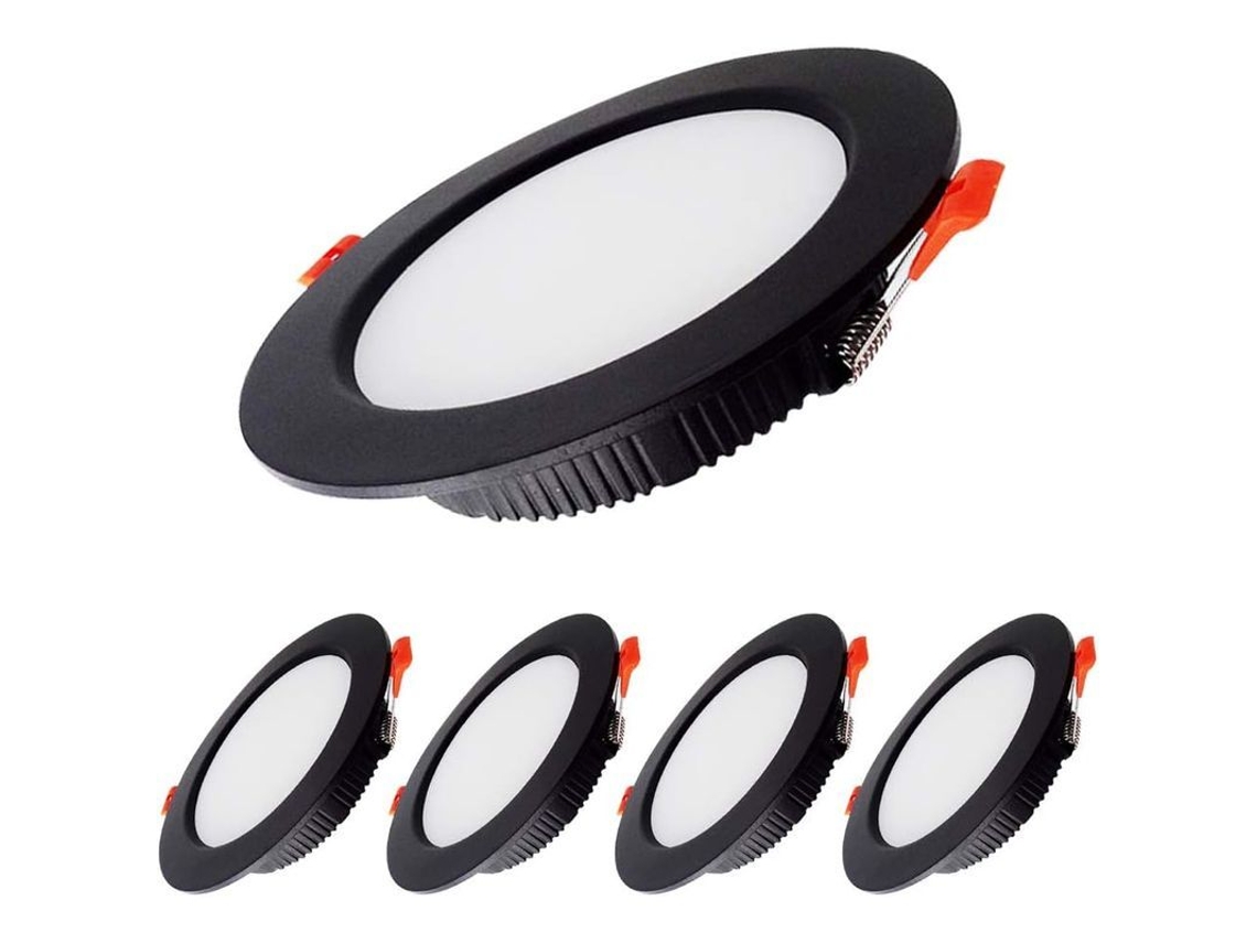 2026 foco Empotrado Led Negro Ultraplano 5w 500lm 4000k Ip44 220 240v Corte 70 80mm Clase Energética a