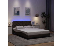 Estrutura De Cama Com Led Sem Colchão 120x200 Cm Tecido