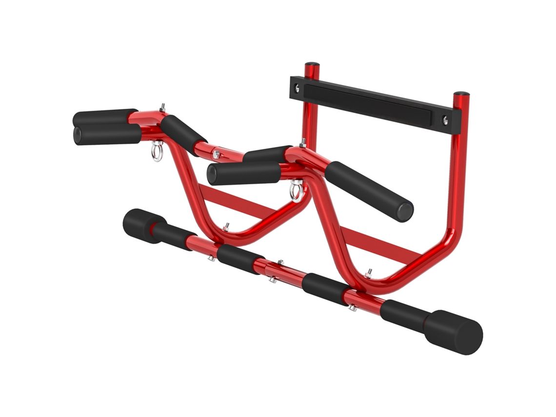 Barra de Elevação Multifuncional, 150 Kg, Vermelho e Preto (parede)