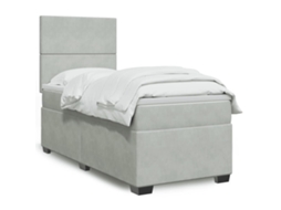 Vidaxl Cama com Molas/colchão 90x190 Cm Veludo Cinza claro
