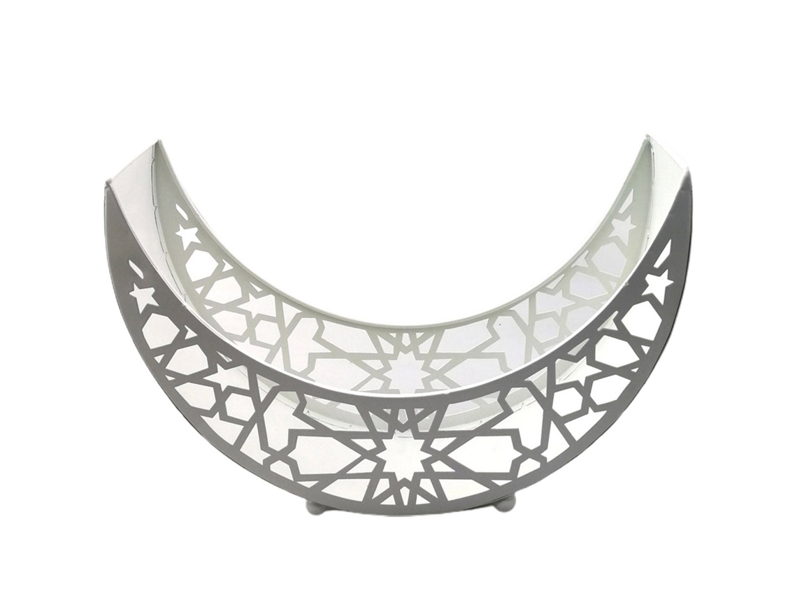 Laxiscreed Prato De Jantar Eid Al Adha Decorativo Em Ferro Com Lua E Estrelas Para Festas