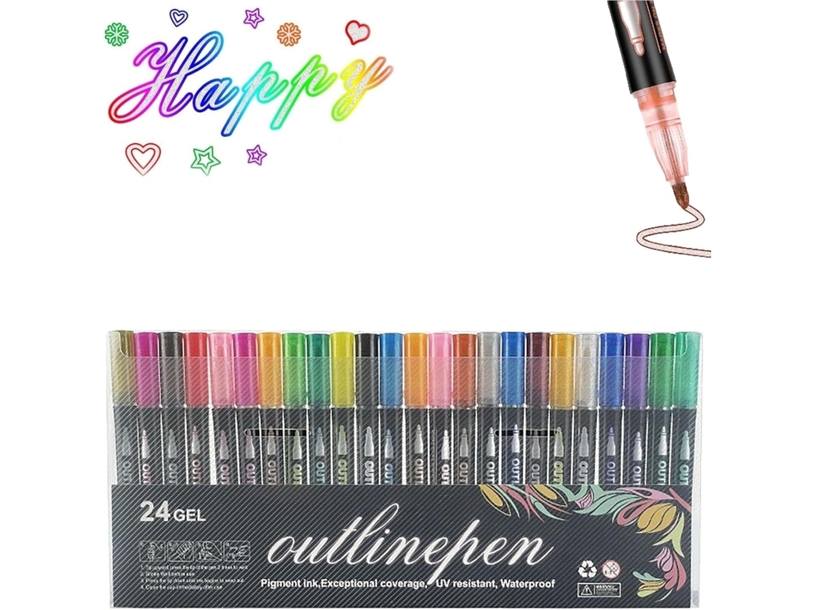 Caneta De Grafite Lightstick Para Colorir Com 48 Cores, Caneta De