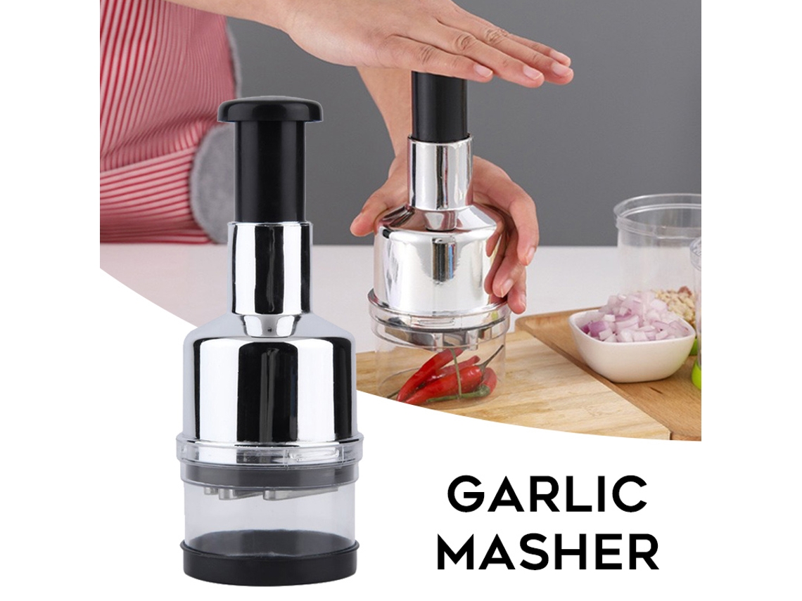 Máquina De Prensar Alho, Picador De Legumes, Cebola, Picador Multifuncional, Utensílio De Cozinha Prático Em Aço Inoxidável Slowmoose