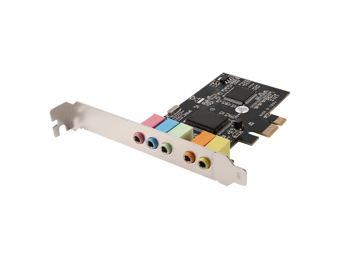 Placa de som Brilvibera PCIe x1 com chip CMI8738, placa de som estéreo de 5.1 canais de 32/64 bits com som estacionário integrado.