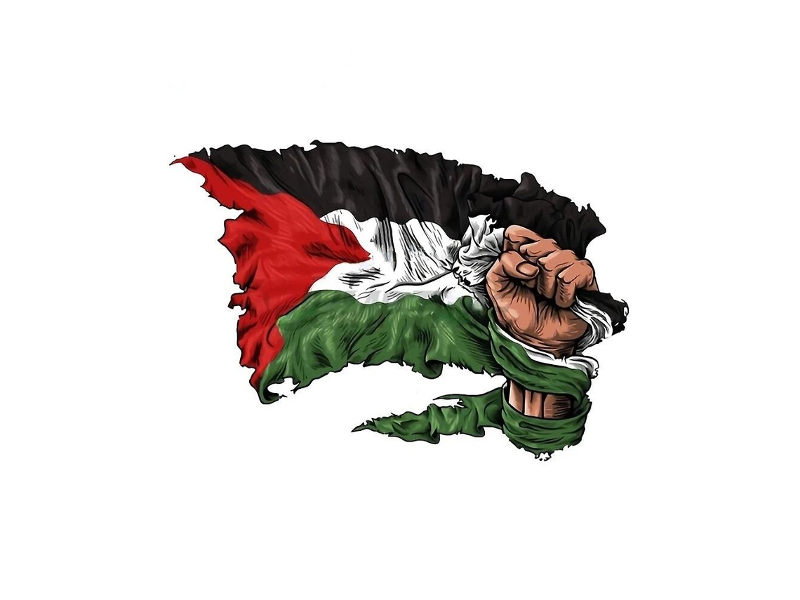 Adesivo De Vinil Para Janela De Carro, Punho Palestino Segurando Bandeira Palestina Velha, Rasgada E Desgastada, Oriente Médio 5413 Olysi Shop