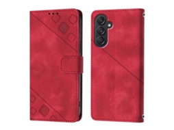 Capa De Couro Com Relevo Para Samsung Galaxy M55