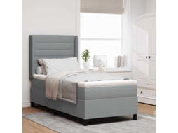 Vidaxl Cama Box Com Almofada Manual Cinzento-claro 200 X 100 Cm Tecido
