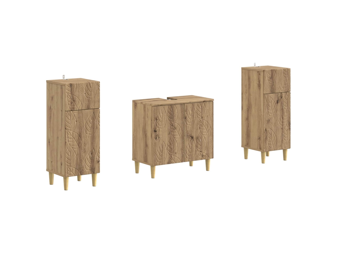 Vidaxl Conjunto De Armário De Banheiro Com 2 Peças Delft