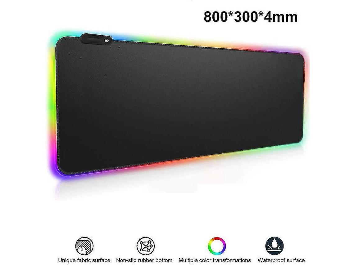 Mousepad Gamer Rgb, 8 Polegadas, Base De Borracha Antiderrapante, 800x300x4mm Brilvibera