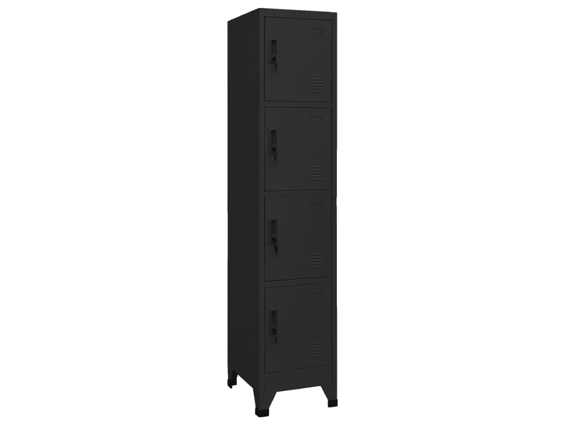 Locker Cabinet, Locker Cabinets Vidaxl Preto Aço (n/a)