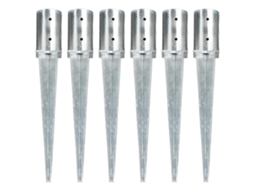 Vidaxl Estacas De Enterrar 6 Pcs 8x61 Cm Aço Galvanizado Prateado