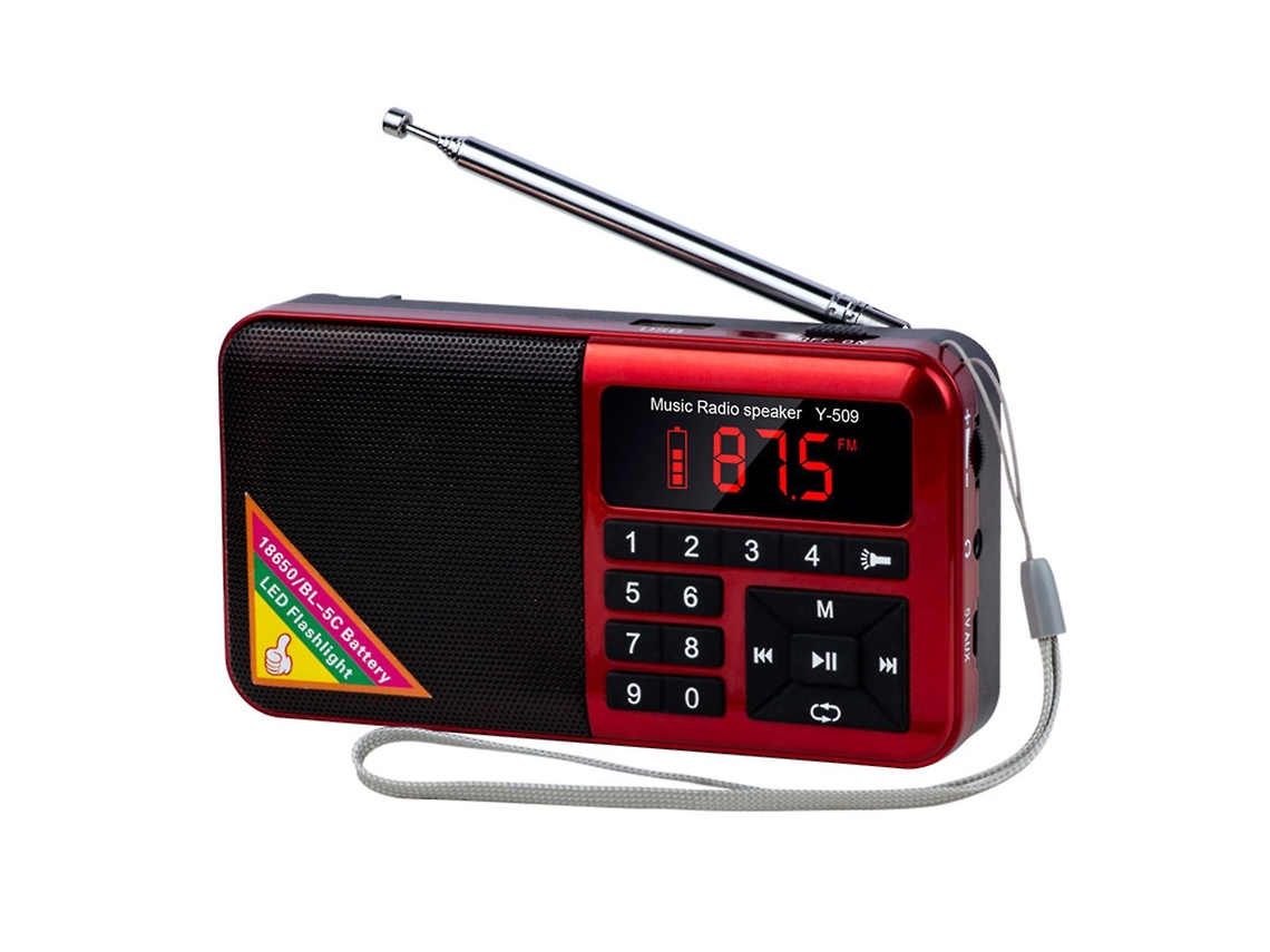 Rádio Fm Y 509, Tocador De Música Mp3 Digital, Mini Alto Falante Portátil Com Lanterna Led Para Ambientes Externos Olysi Shop