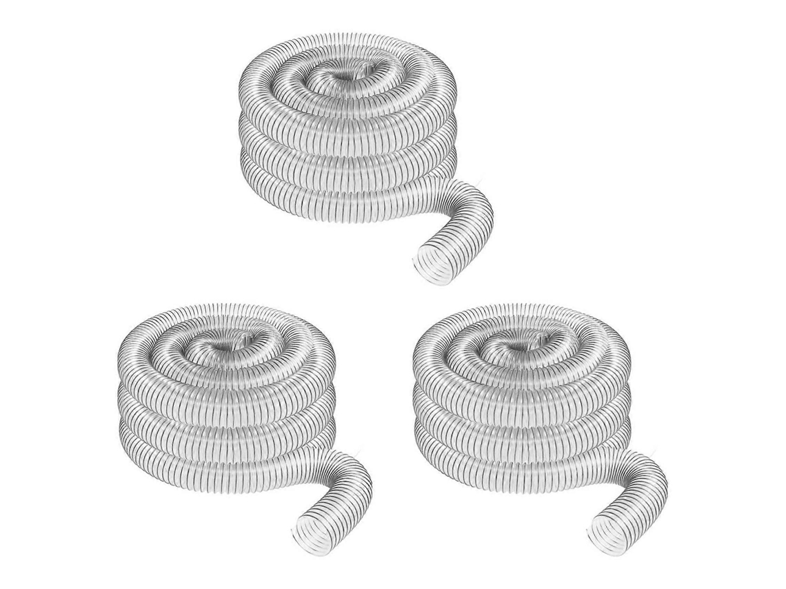 Conjunto De 3 Mangueiras De Pvc Transparente De 50 Mm (2 Polegadas) De Diâmetro Externo Para Coleta De Pó, Compatíveis Com Aspiradores De Pó Ind_glo