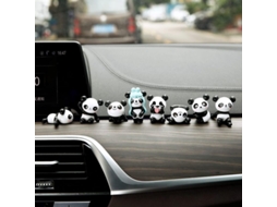 Decoración Interior De Coche Muñecos De Panda Mini Paquete De 8 Adornos Resina Para Hogar Y Oficina