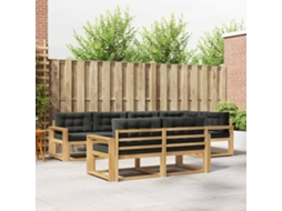 Vidaxl Conjunto De Sofás Para Exterior 6 Unid. Branco E Antracite