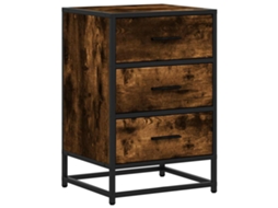 Mesa de Cabeceira em Carvalho Fumado Madeira Metal MAISON EXCLUSIVE (40x34,5x60 cm)