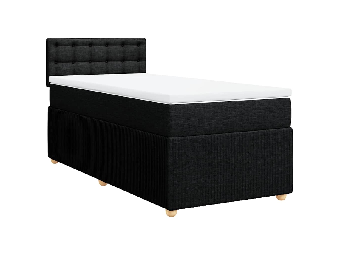 Cama com Molas/colchão 100x200 Cm Tecido Preto MAISON EXCLUSIVE