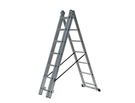Escada de Alumínio 3x12 Degraus 150kg Adaptação Para Escadas Awtools