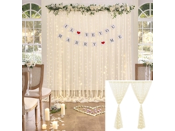 Cortina Transparente Com Iluminação De Led Para Decoração De Festa