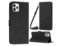 Capa Pega Para Iphone 14 Pro Pele Sintética Preto