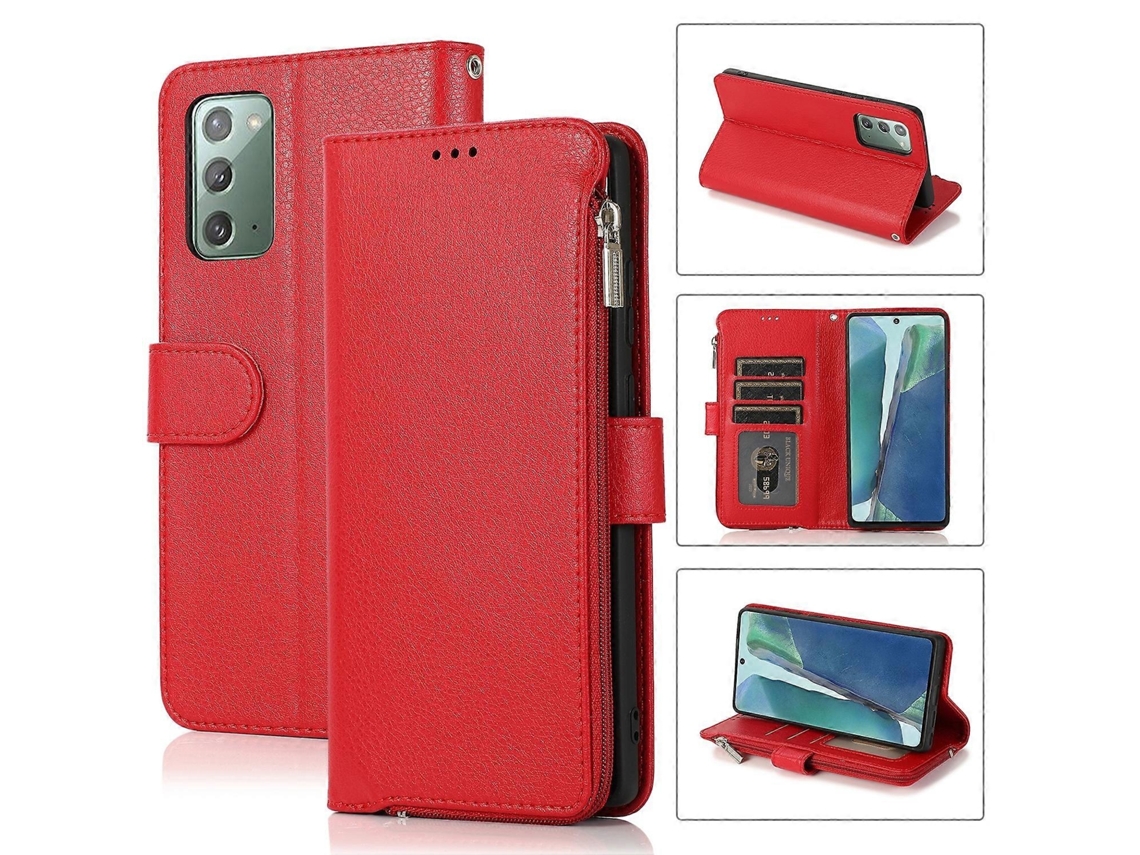 Capa Couro Zíper Para Samsung Galaxy Note20, Elysve