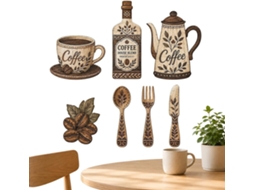 Painel De Madeira Para Decoração De Parede De Café, Estilo Casa De Campo 2d, Com Colher |