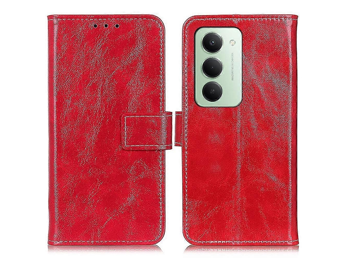 Capa De Celular Retrô Em Couro Com Textura Crazy Horse Para Redmi 15 5g/4g (171 Mm, Tamanho Europeu).