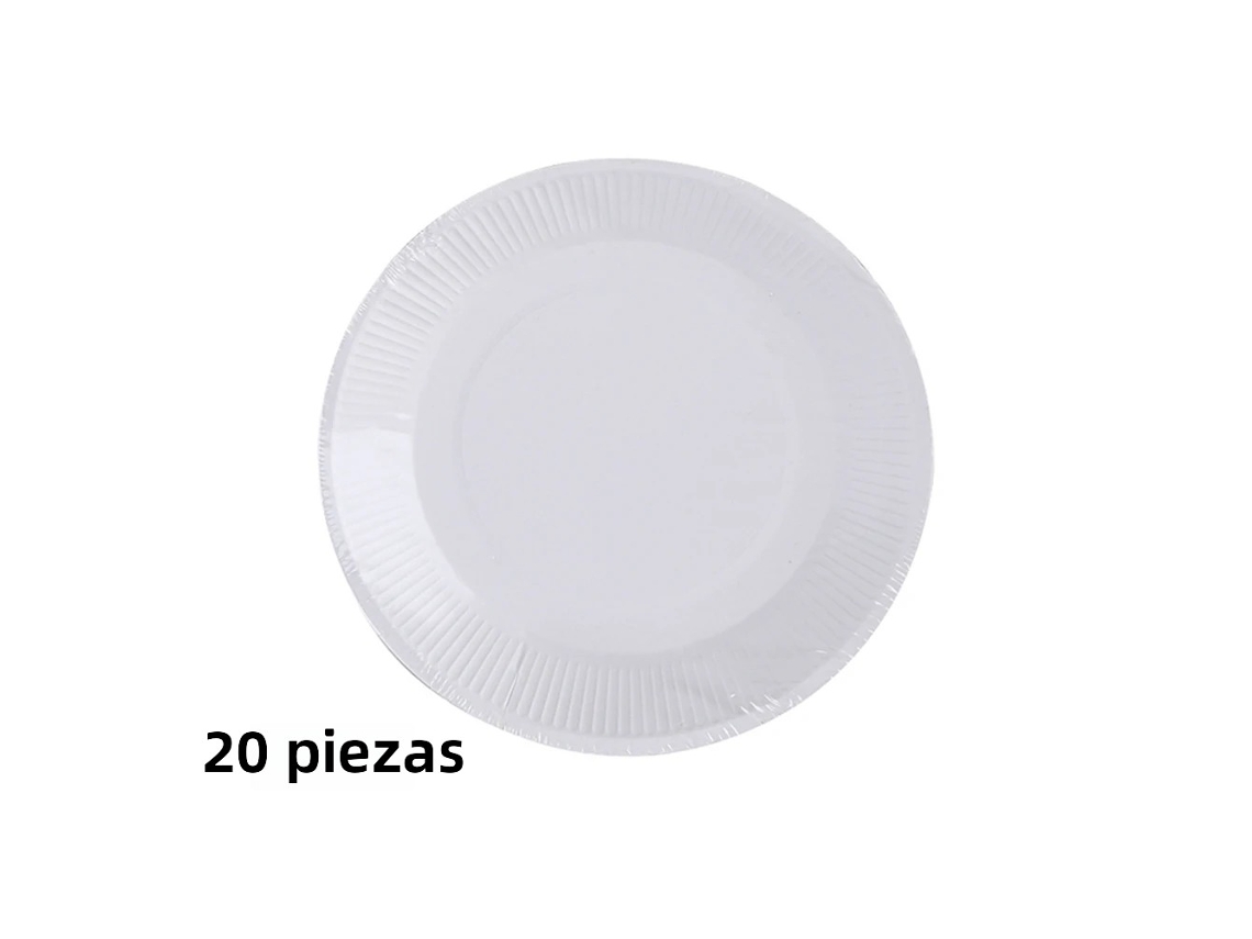 Conjunto De Copos E Talheres Descartáveis Brancos (7 Polegadas, 20 Peças), Estilo Nórdico Minimalista