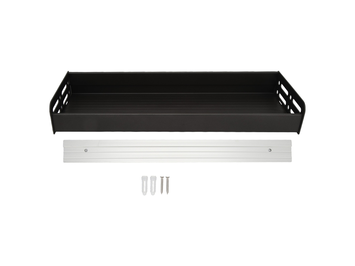 Rack De Armazenamento Chuveiro Para Montagem Em Parede, 40 Cm, Removível, Multifuncional, Banheiro E Cozinha, Preto