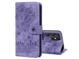 Capa De Couro Com Estampa De Gato Sakura E Desenho Animado Para Samsung Galaxy S22 Ultra 5g