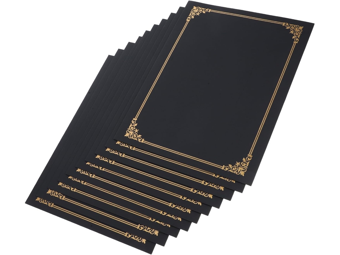 Capas De Diplôme Design Elegante Em Papel Noir Lote De 10 Certificados E Documentos De Proteção Para Bureau E