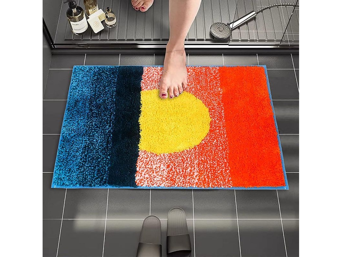 Tapete De Banho Absorvente Antiderrapante 20"x31.5" Microfibra Lavável Para Banho, Tubería, Entrada
