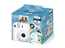 Câmera Instantânea Fujifilm Instax Mini 12, Branca, Pacote Icônico