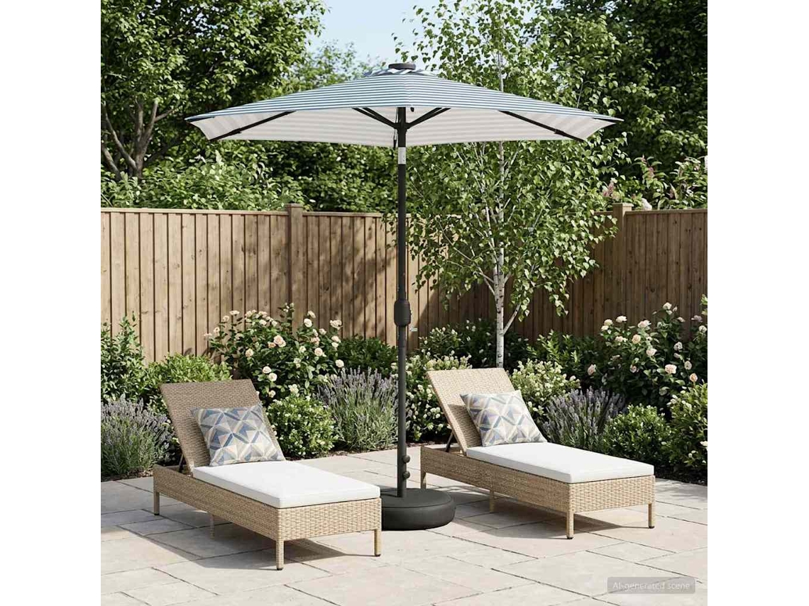 Vidaxl Parasol De Jardim Com Luzes Led E Base 230 X 230 Cm Poliéster