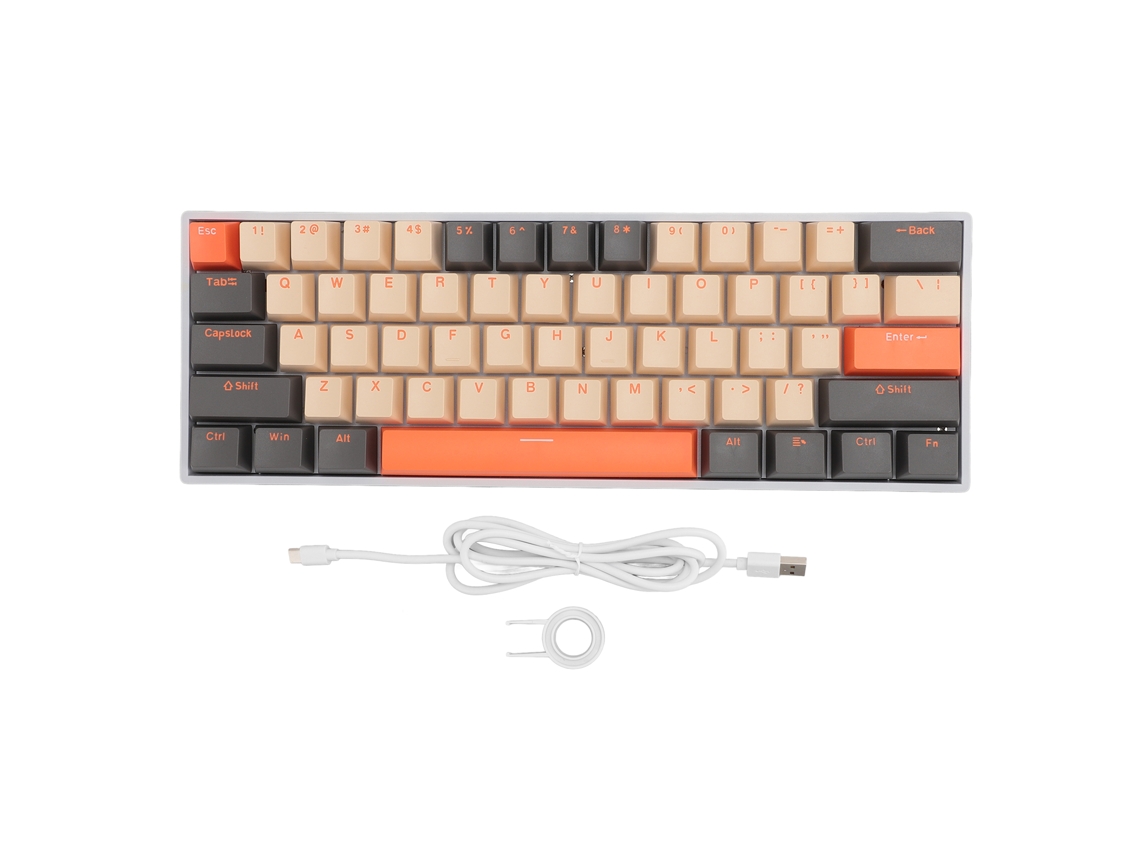 Teclado Mecânico Gamer Mini 61 Teclas Rgb Sem Fio 2.4g Bluetooth 3.0 5.0 Recarregável Android | S/MARCA