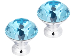 Conjunto De 2 Puxadores Cristal Em Formato Diamante, Em Liga De Zinco E Vidro Cristal, Para Armários Residenciais