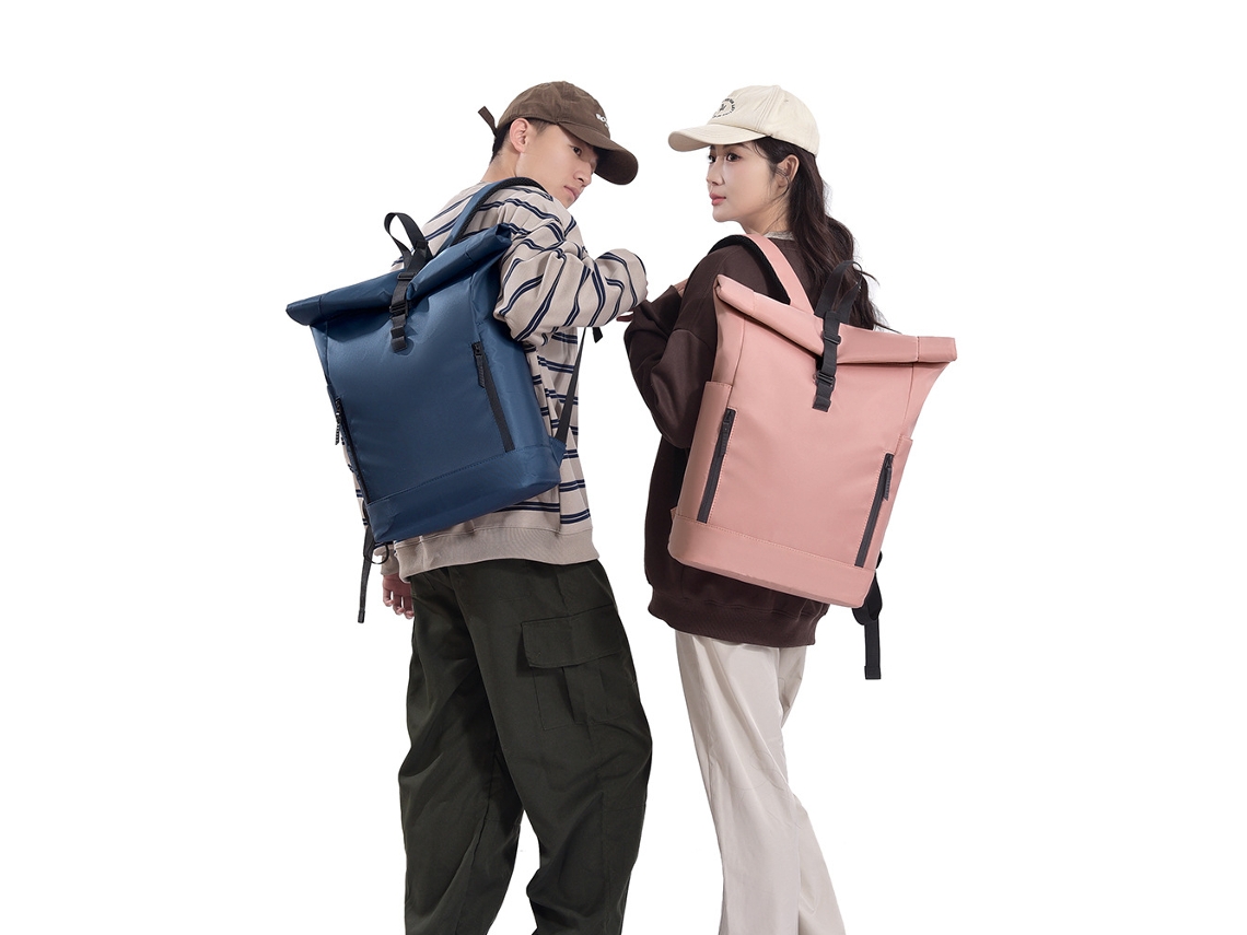 Mochila de Rolltop HENTEN HOME Impermeável para Portátil 15.6" Casual Urbana Unissexo 2pc